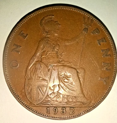 1932 One Penny Coin, UK - Great Britain - Image 1 of 4