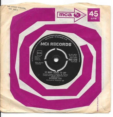 WISHBONE ASH So Many Things To Say on MCA UK import blues rock 45 HEAR - Image 1 of 2