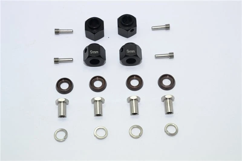 GPM Alu Hex Adapter 9mm Radmitnehmer 4St. Traxxas TRX4 & 6 Spurverbreiterung  - Bild 1 von 1