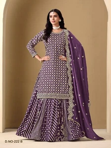 Wunderschöne indische Hochzeitskleidung Kurta Lehenga & Dupatta Damen 3-teilig Partywear - Bild 1 von 25