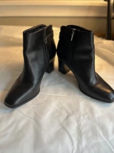 Franco Sarto Women's ILari Ankle black leather boots zipper closure size 7m new - Picture 1 of 5