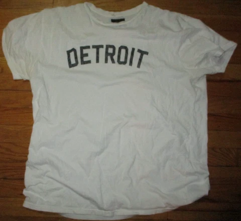 White DETROIT TIGERS Road Jersey Lettering T Shirt XL By Retrobrand Los Angeles Cover