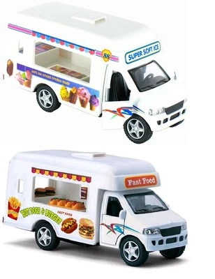  Softy Ice Cream & Hotdog Berger Truck diecast model pull back &go action 5"Long - Image 1 of 4