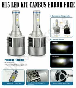 H15 DRL SIDELIGHT HEADLIGHT 72W LED KIT BULBS CANBUS FORD RANGER TRANSIT CUSTOM - Picture 1 of 3