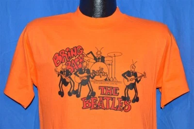 vintage 70s BRING BACK THE BEATLES DAVID PEEL ORANGE RECORDS ROCK 1976 t-shirt M - Image 1 of 3