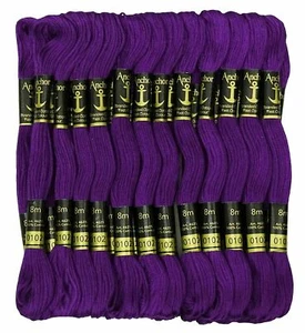 Anchor Threads Cross Stitch Stranded Cotton Thread Hand Embroidery Floss Purple - Picture 1 of 7
