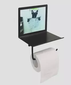 LIFFY Toilet Paper Holder with Shelf - Paper Towel Holder Wall Mount - Decorativ - Picture 1 of 10