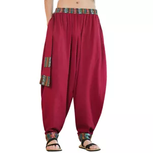 Pantaloni da uomo cinesi kung fu stringati arti marziali pantaloni da allenamento tai chi - Foto 1 di 13
