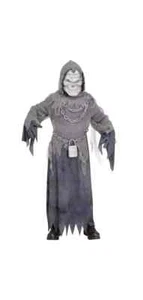 Scary Ghost Costume with Sound FX Effects Kids Grim Reaper Halloween Medium 8-10 - Picture 1 of 4