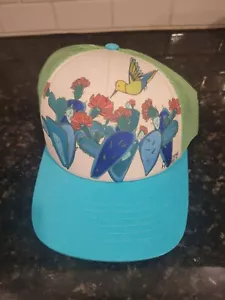 Katherine Homes Cap Womens Hummingbird Cacti Back Mesh Snapback - Picture 1 of 2