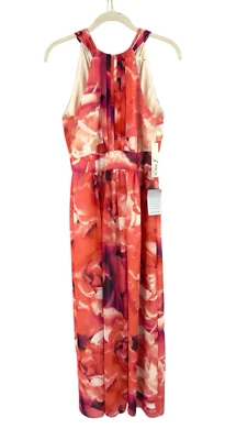 Maxi Vestido Eliza J Floral de Gasa para Mujer Talla 4 Halter Largo Hada Nuevo con Etiquetas Foto 1 de 4