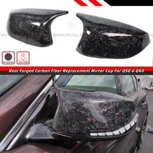 FOR 14-2024 INFINITI Q50 Q60 M STYLE FORGED CARBON FIBER REPLACEMENT MIRROR CAP - Picture 1 of 6