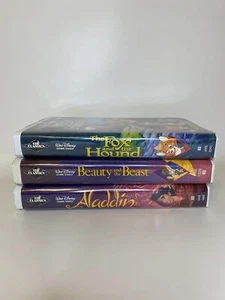 Walt Disney BLACK DIAMOND Aladdin Beauty and the Beast The Fox and the Hound  - Picture 1 of 1