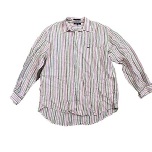 Faconnable France Dress Shirt Club Deauville Striped Long Sleeve Mens Linen XL - Picture 1 of 6