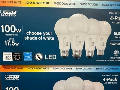 Feit Electric 100W repacement  Dimmable LED Bulb (4 Pack) - Image 1 of 4