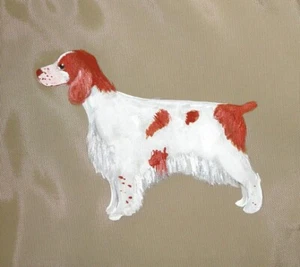 Welsh Springer Spaniel Dog Hand Painted Messenger Bag name free! Book Bag - Picture 1 of 5