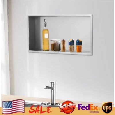 Estante de ducha de acero inoxidable de nicho de ducha de 12 "x 24" ¡Baño gris plateado! Foto 1 de 4