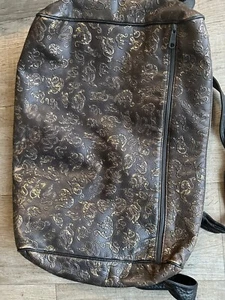GORGEOUS VINTAGE CARLOS FALCHI TRAVEL/ DUFFEL BAG, LEATHER- INSIDE & OUT , EUC - Picture 1 of 10