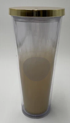 Starbucks Cincelado Oro Gradiente Blanco Copa Fría 24oz Prisma Escarcha Acrílico Foto 1 de 4