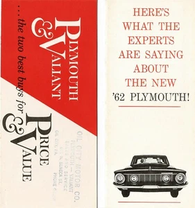 1962 Plymouth & Valiant Fold Out Dealer Sales Brochures (Set of 2) - Picture 1 of 1