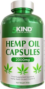 5Kind Hemp Seed Oil 2000mg - Pack of 180 Soft Gel Capsules - Picture 1 of 9