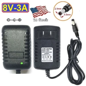 Adaptador de CA/CC 8V 3A (verruga de pared) Fuente de alimentación para electrónica doméstica 5,5x2,1 mm - Imagen 1 de 8