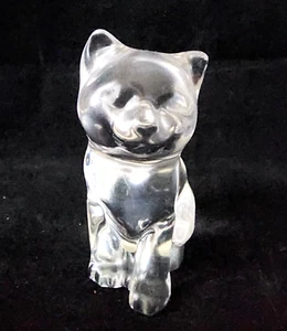 Princess House  West Germany Art Glass Crystal Cat Figurine 3.75" Paperweight - Picture 1 of 10