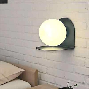 Aplique de pared de vidrio globo lámpara de pared moderna de mediados de sigl... - Imagen 1 de 12