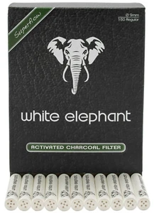 Pfeifenfilter WHITE ELEPHANT Aktivkohle Superflow 9mm Filter Pfeifen 150er Box - Bild 1 von 1