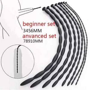 Male Long Silicone Sounding Trainer Plug Urethral Stretcher Dilator Enhancer AU - Picture 1 of 7
