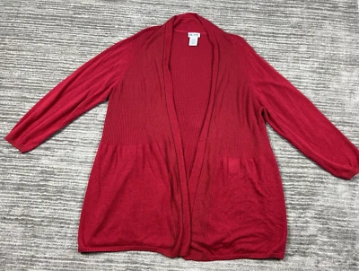 Suéter Blair Mujer 3XL Rojo Manga Larga Cárdigan Frente Abierto Mezcla de Lino Foto 1 de 4