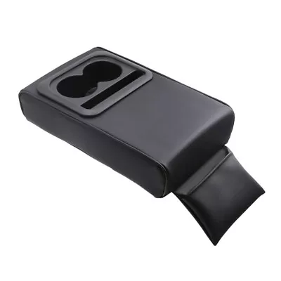 Black Car Armrest Heighten Elbow Bracket Cushion Pad Rest Cup Holder Storage US - Image 1 of 4