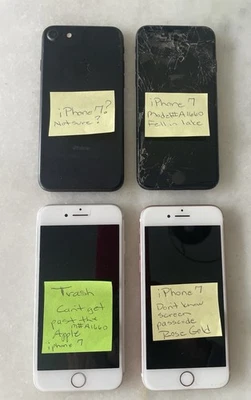 Lote de 4 iPhones Apple 7 apenas para peças - Imagem 1 de 4