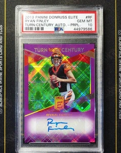 2019 Donruss Elite Turn Of The Century Purple Ryan Finley RC AUTO /49 PSA 10 - Picture 1 of 2