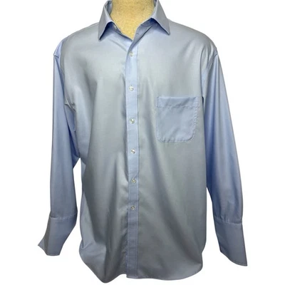 Mens-Tasso Ella-17.5-34/35 XL-Light Blue Twill-Non-Iron-Regular Fit-Dress Shirt - Image 1 of 4