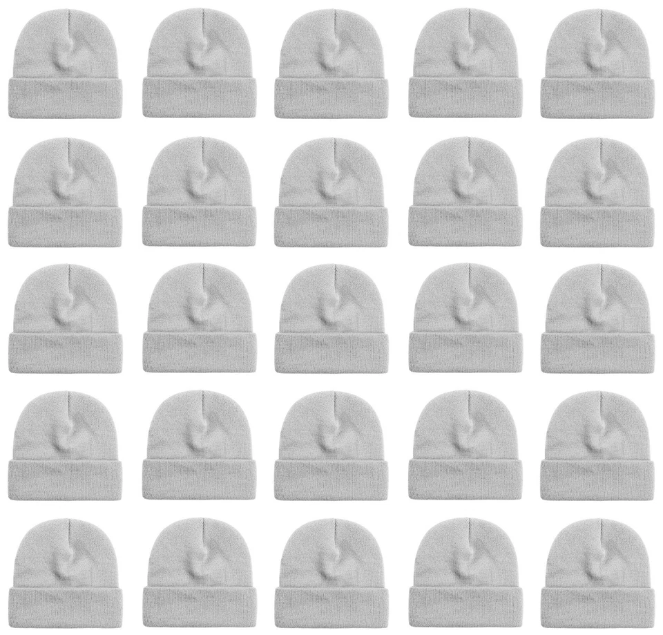 Paquete de 25 Gorros de Invierno, Unisex Térmicos Tobogán Gorras con Puños para Clima Frío Foto 1 de 4