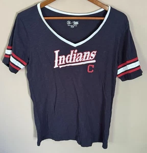 Cleveland Indians T- Shirt Womens L Short Sleeve MLB Baseball Campus Life - Picture 1 of 3