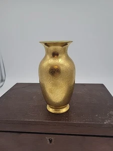 Vintage Pickard China gold geätzte Rose Gänseblümchen Vase 5,5" grün Emaille innen #833 - Bild 1 von 14
