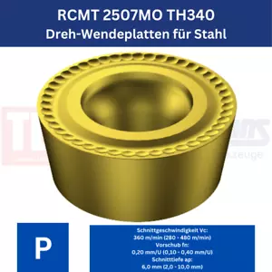 10 x RCMT 2507MO TH340 piastre girevoli lavorazione acciaio - Foto 1 di 3