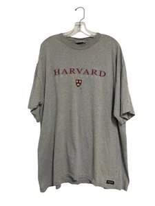 Vtg Harvard University Spellout Grey Graphic T-Shirt Size XL College Jansport - Picture 1 of 5