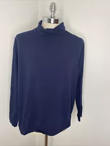 Talbots T-Shirt Damen 3X Rollkragenpullover Shirt marineblau Baumwolle Oberteil - Bild 1 von 3