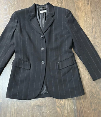 Philippe Adec Paris Bergdorf Striped Blazer Jacket~ 97%wool, 2%silk ~US 8 / 40 - Image 1 of 4
