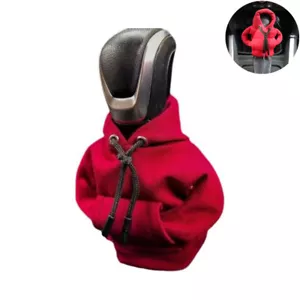 1PC Car Gear Shift Cover Mini Hoodie Car Gear Shift Knob Cover Shirt Red - Picture 1 of 20