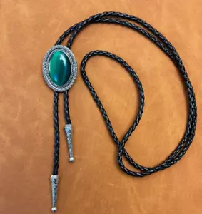 NEU VINTAGE NATUR GRÜN SIMULIERTER BOLOTIE WESTERN COWBOY BOLO TIE - Bild 1 von 3