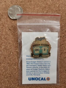  Vtg Los Angeles Dodgers Unocal 76 Lapel Pin 30th Anniversary Alston/Lasorda  - Picture 1 of 1
