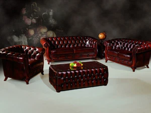 Luxus Salottini Chesterfield Sofagarnitur Leder 3/2/1 Manchester UVP*6.990,- - Bild 1 von 1