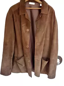Vintage Barneys New York Men'sSuede Leather Jacket Coat Brown SZ XL - Picture 1 of 8