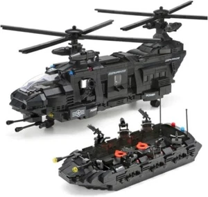 Police Swat Team Helicopter Building Blocks Toy Set - Picture 1 of 3
