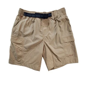 Salt Life Indicator Nylon Cargo Fishing Shorts Beige Stretch Belted Sz Small - Picture 1 of 8