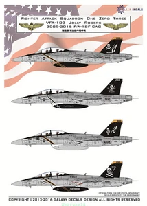 GALAXY Model 1/48 Jolly Rogers Decal US Navy F/A-18F VFA-103 2009-2015 G48002 - Picture 1 of 4